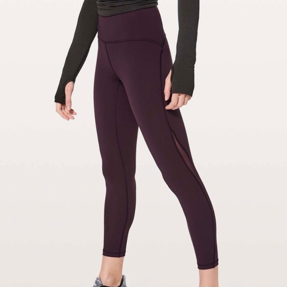 lululemon athletica Pants - Lululemon Train Times 7/8 Pant Leggings Black Cherry Sz 2